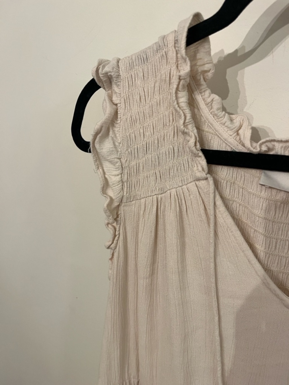 LOFT Cream Colored Tiered Ruffle-Trim Midi Dress - Picture 5 of 6